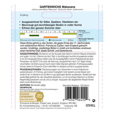 Thompson & Morgan Blumensamen Gartenwicke 