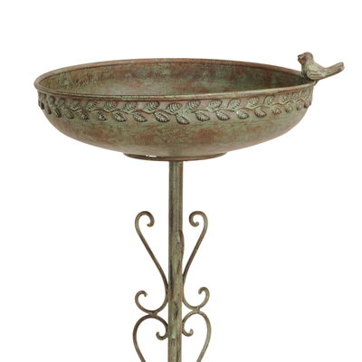 Vogeltränke Schale, grün antik, Eisen, Höhe ca. 75 cm