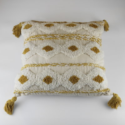 Kissen mit Füllung, gelb-weiß, ca. 45 x 45 cm Kissen mit Füllung, gelb-weiß, ca. 45 x 45 cm