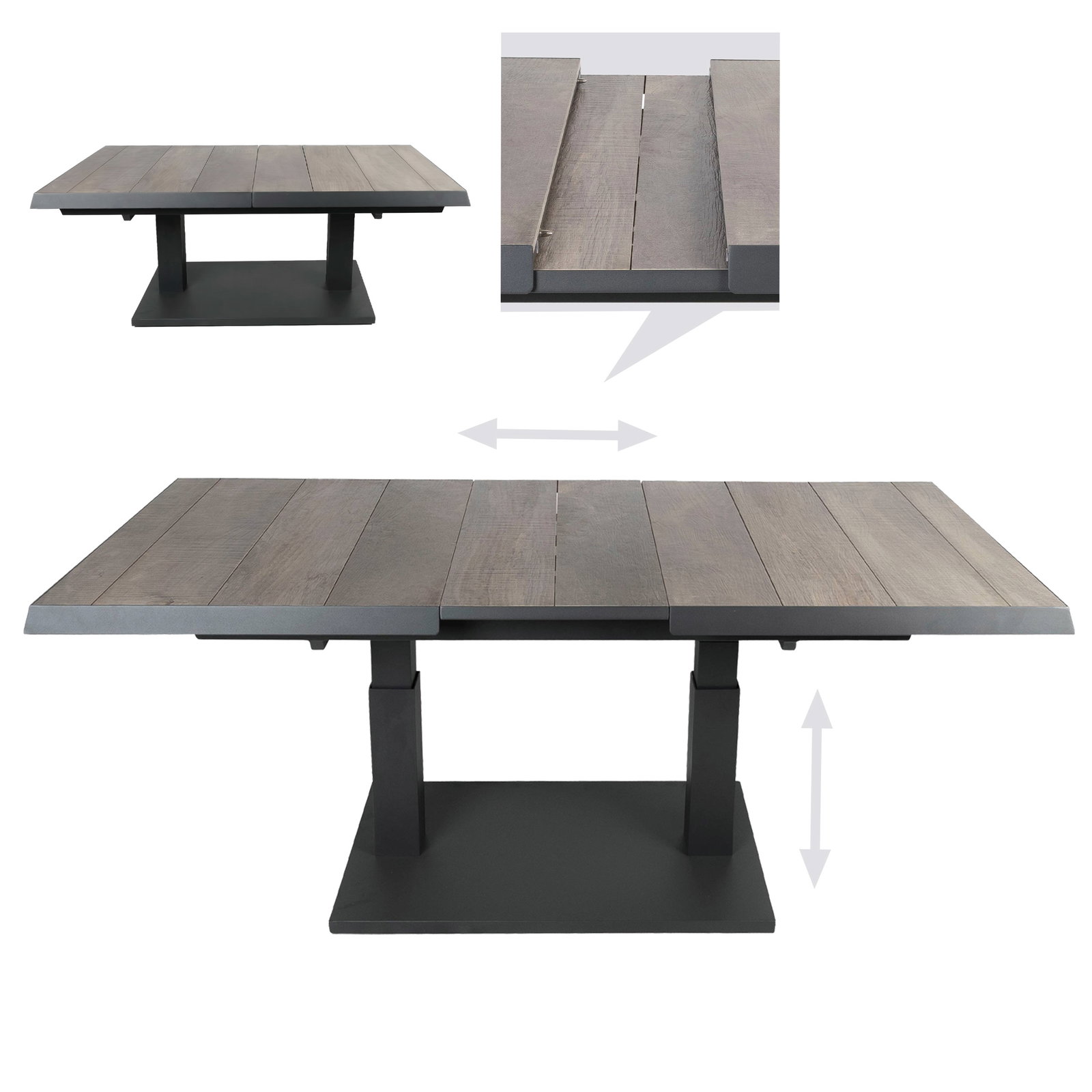 Lift-Ausziehtisch Jersey ca. 143/183x88xH:53/76 cm Lift-Ausziehtisch Jersey ca. 143/183x88xH:53/76 cm