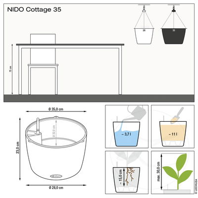 Lechuza 'Nido Cottage 35', weiß, ca. Ø 35 x H 23 cm