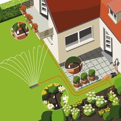 Wasserverteiler, Gardena, bis 6 Anschlussgeräte, für Bewässerungscomputer Wasserverteiler, Gardena, bis 6 Anschlussgeräte, für Bewässerungscomputer