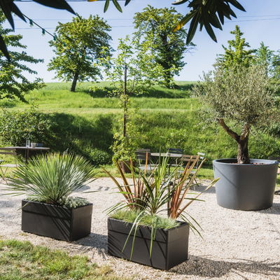 Eda Pflanztrog 'Carel', anthrazit, ca. 80 x 39 x H 39 cm
