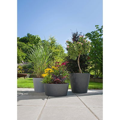 Scheurich Pflanzgefäß 'C-Cone', stony black, ca. Ø 39 x H 18 cm