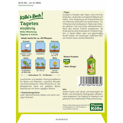 Kölles Beste Blumensamen Studentenblume Kölles Beste Blumensamen Studentenblume