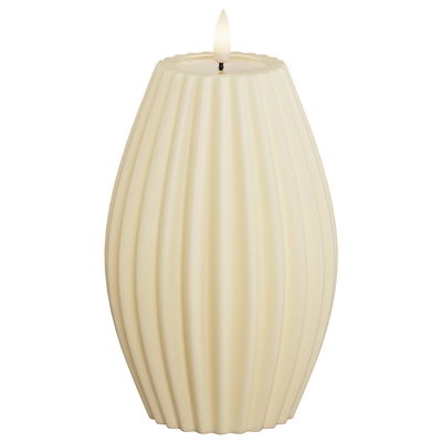 LED Echtwachskerze 'Stripe', creme, Ø 10 x H 15 cm LED Echtwachskerze 'Stripe', creme, Ø 10 x H 15 cm