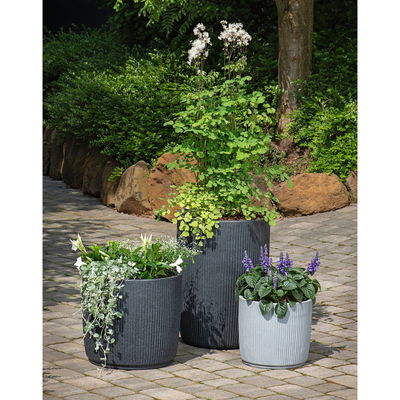 Scheurich Pflanzgefäß 'Linetto', grau, ca. Ø 47 x H 43 cm