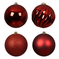 Christbaumkugeln, 4er-Set, weihnachtsrot, ca. Ø 14 cm