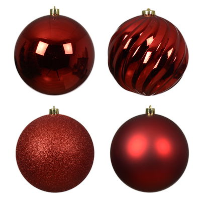 Christbaumkugeln, 4er-Set, weihnachtsrot, ca. Ø 14 cm Christbaumkugeln, 4er-Set, weihnachtsrot, ca. Ø 14 cm