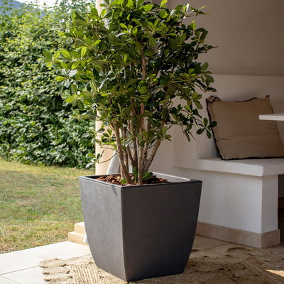Eda Pflanzgefäß 'Diva Basalt', grau, ca. 43,5 x 43,5 x H 44,2 cm