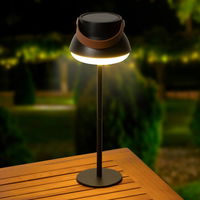 Solar-Tischlampe, schwarz, Höhe ca. 36,5 cm