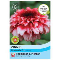 Thompson & Morgan Saatgut Zinnie 'Zinderella Fizz', rotweiß