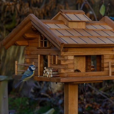 Vogelfutterhaus 'Almhütte 2.0' inkl. Ständer, braun, Holz Vogelfutterhaus 'Almhütte 2.0' inkl. Ständer, braun, Holz