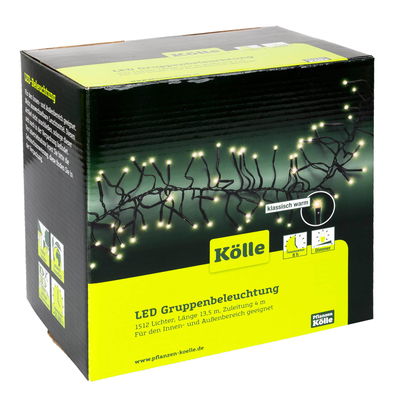 Kölle LED Gruppenbeleuchtung, klassisch warm, 1512 LEDs, Länge ca. 14 m Kölle LED Gruppenbeleuchtung, klassisch warm, 1512 LEDs, Länge ca. 14 m