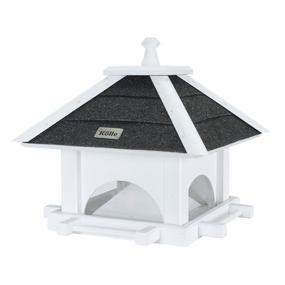 Vogelfutterhaus mit Ständer, weiß,  36 x 36 x H 32, Ständer: 100 cm Vogelfutterhaus mit Ständer, weiß,  36 x 36 x H 32, Ständer: 100 cm