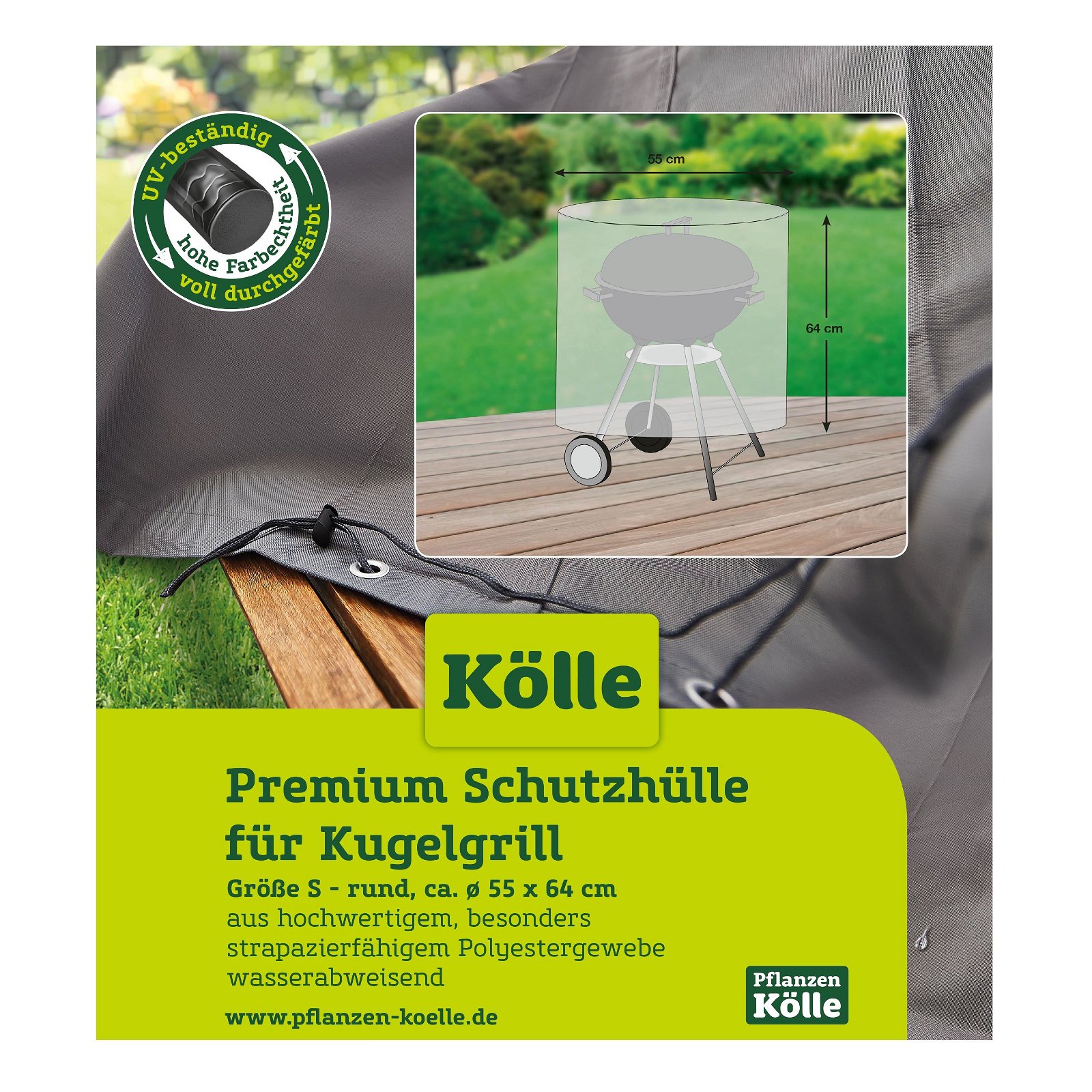 Kölle Kugelgrill-Schutzhülle für Weber Bar-B-Kettle, 64 x 55 cm