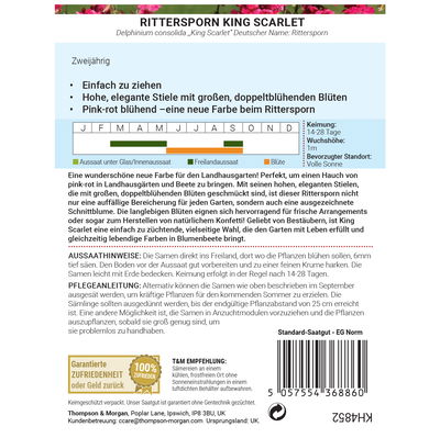 Thompson & Morgan Rittersporn 'King Scarlett', rosarot
