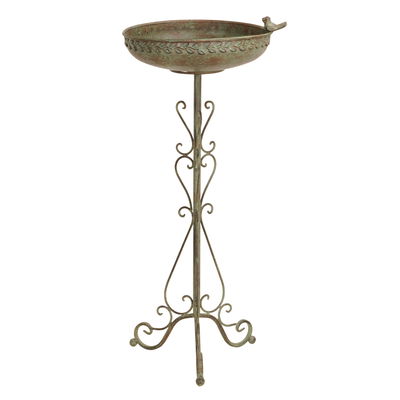 Vogeltränke Schale, grün antik, Eisen, Höhe ca. 75 cm