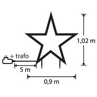 LED-Stern zum Stecken, warmweiß, ca. Ø 90 x H 102 cm