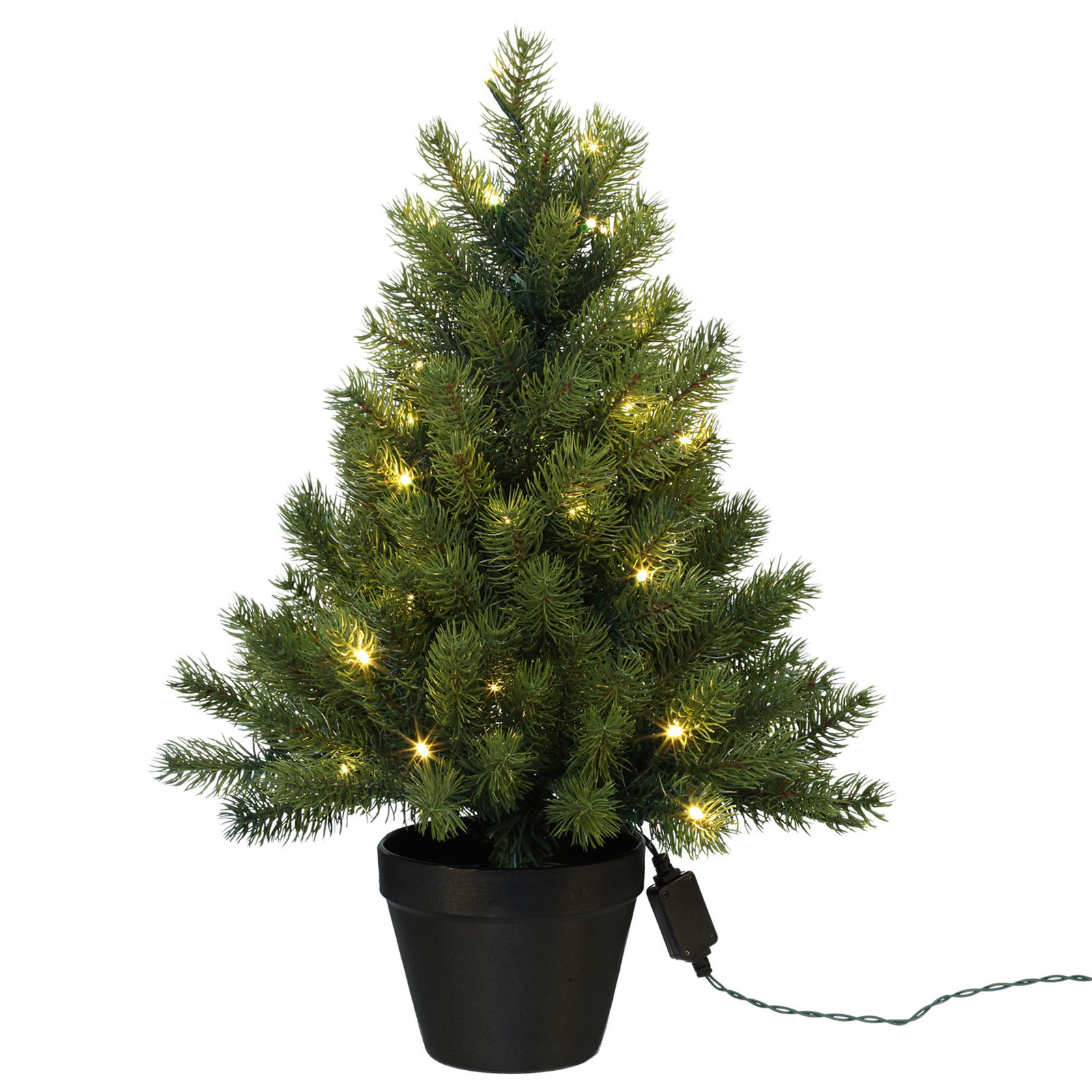 Künstlicher Weihnachtsbaum im Topf mit LED-Beleuchtung, Höhe ca. 60 cm