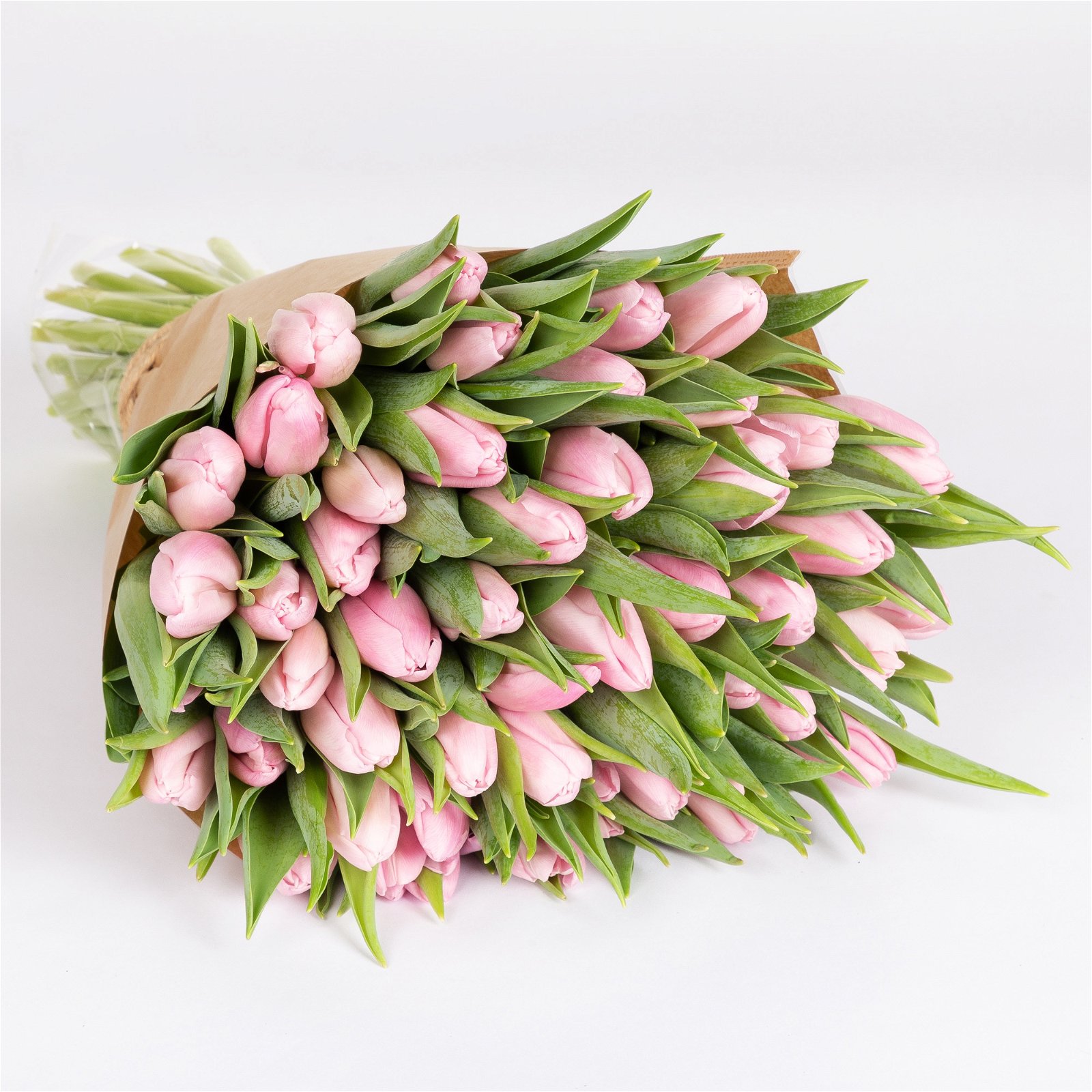 Blumenbund mit Tulpen, 50er-Bund, hellrosa, inkl. gratis Grußkarte