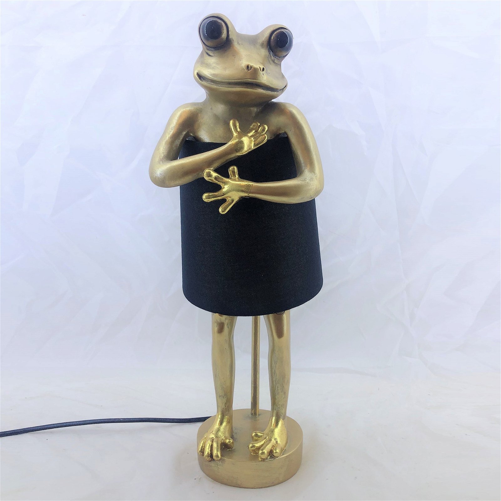 Deko-Lampe 'Frosch', gold, B 15 x L 20 x H 43 cm