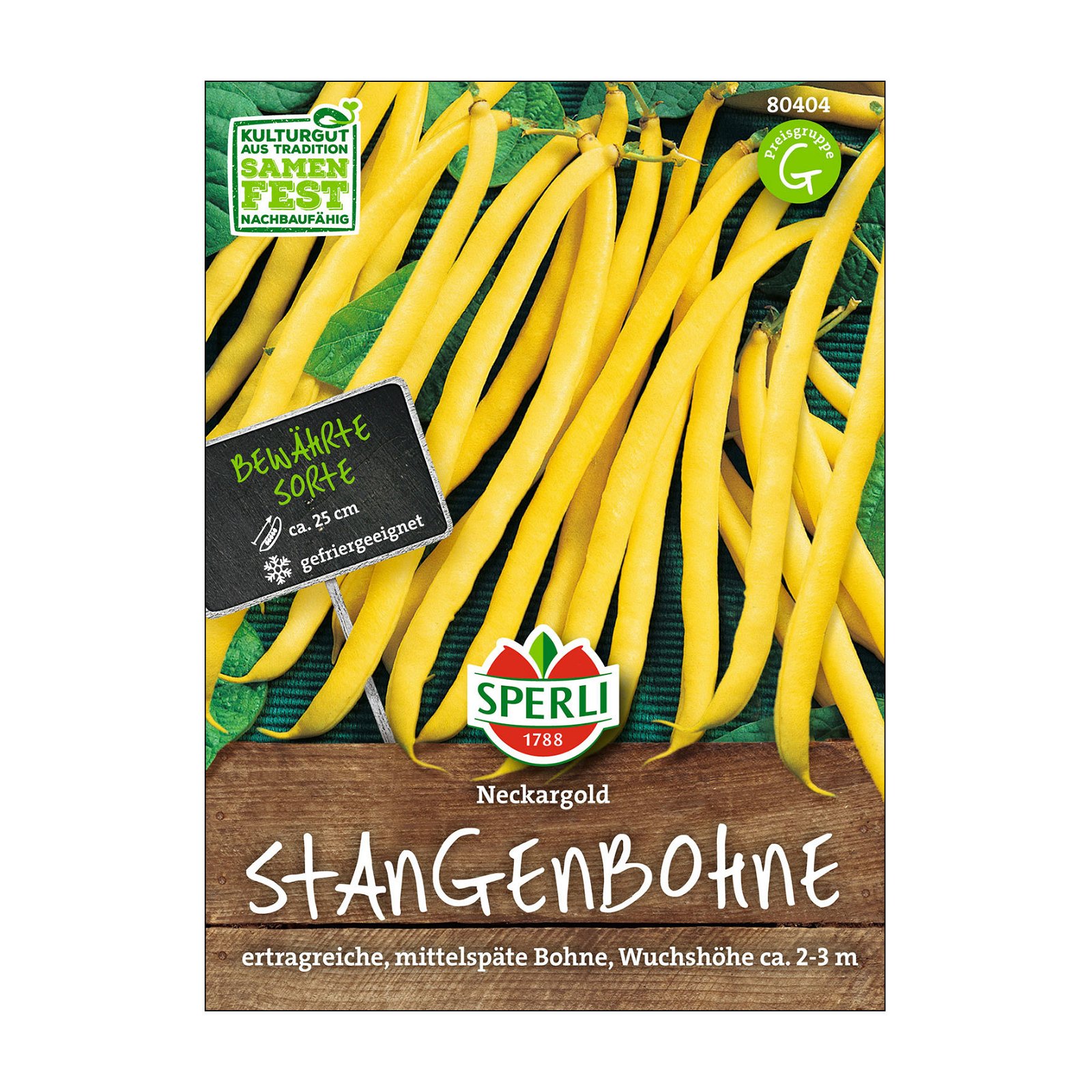 Gemüsesamen, Stangenbohne 'Neckargold', gelb