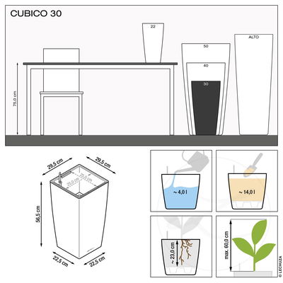 Lechuza 'Cubico 30', taupe, ca. 30 x 30 x H 56 cm Lechuza 'Cubico 30', taupe, ca. 30 x 30 x H 56 cm