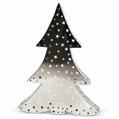 Edelstahl-Baum mit Lochmuster, Höhe ca. 41 cm Edelstahl-Baum mit Lochmuster, Höhe ca. 41 cm