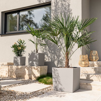 Lechuza 'Cube Cottage 50', sandbraun, ca. 49 x 49 x H 49,5 cm