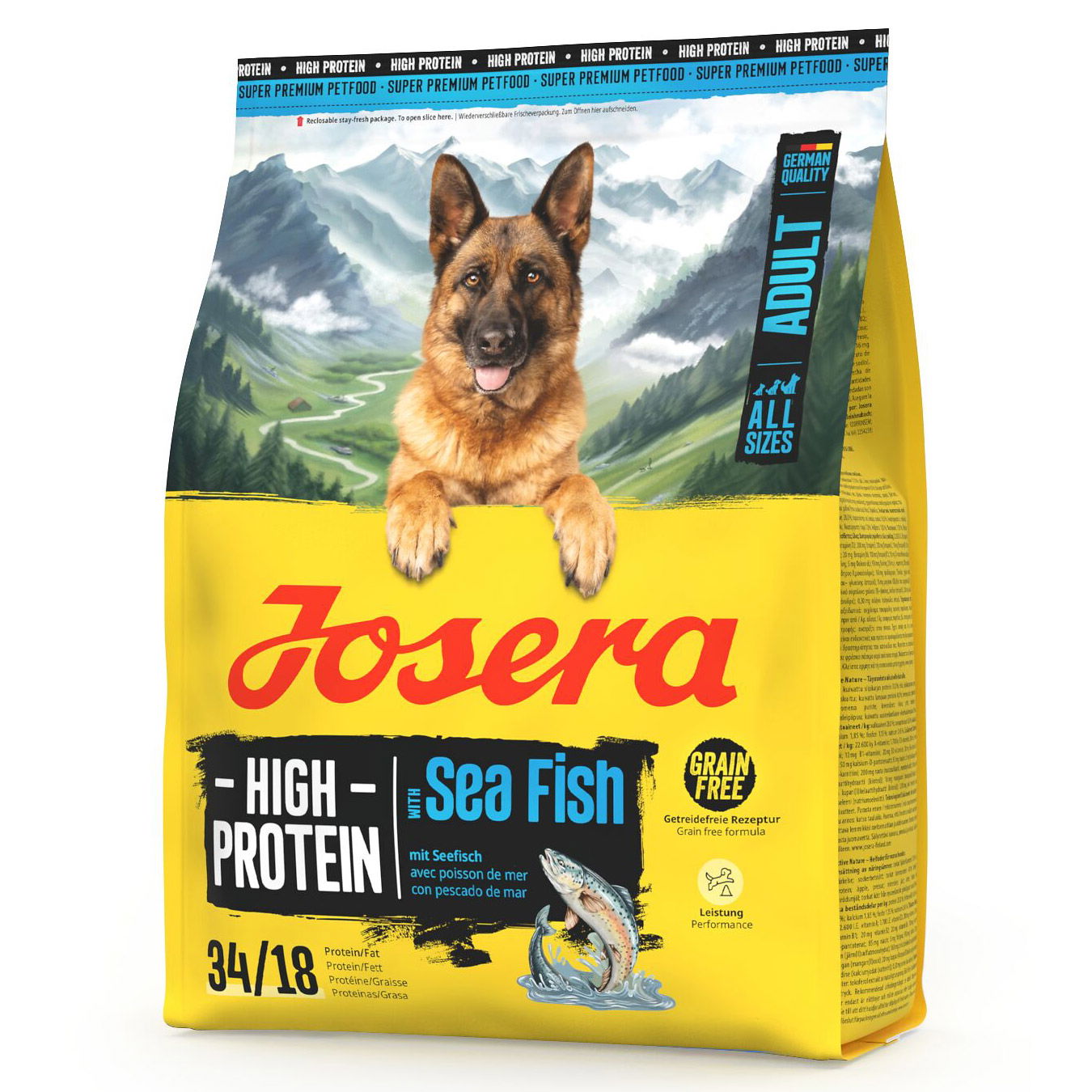Josera Hundefutter High Protein Adult mit Seefisch, 900g