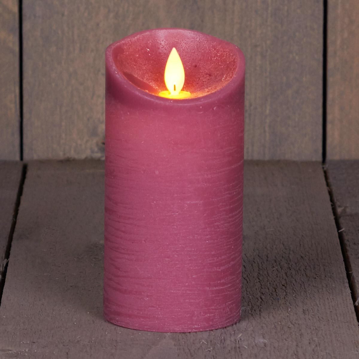 LED-Echtwachskerze 'Magic Flame', antik rosa, Timer, Batterie
