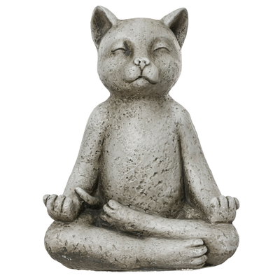 Kölle Gartenstatue Katze, grau, Höhe ca. 37 cm