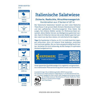 Saatband, Italienische Salatwiese 'Biondissima di Trieste' Saatband, Italienische Salatwiese 'Biondissima di Trieste'