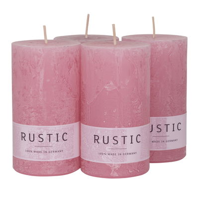 Safe Candle Stumpenkerzen 'Rustic', antikrosa, 4 Kerzen je Ø 6 x H 11 cm Safe Candle Stumpenkerzen 'Rustic', antikrosa, 4 Kerzen je Ø 6 x H 11 cm