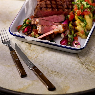 Steak-Pizza-Messer, Stahl/Holz Steak-Pizza-Messer, Stahl/Holz