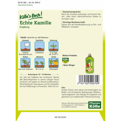 Kölles Beste Echte Kamille, einjährig, 6,15 g Kölles Beste Echte Kamille, einjährig, 6,15 g