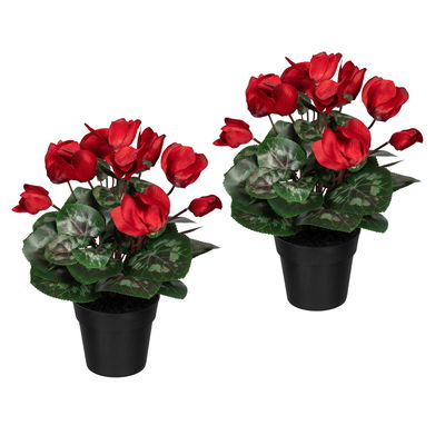 Künstliches Alpenveilchen, rubinrot, Höhe ca. 30 cm