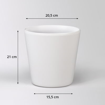 Übertopf 'Dallas Esprit', weiß matt, ca. Ø 19 x H 18 cm Übertopf 'Dallas Esprit', weiß matt, ca. Ø 19 x H 18 cm