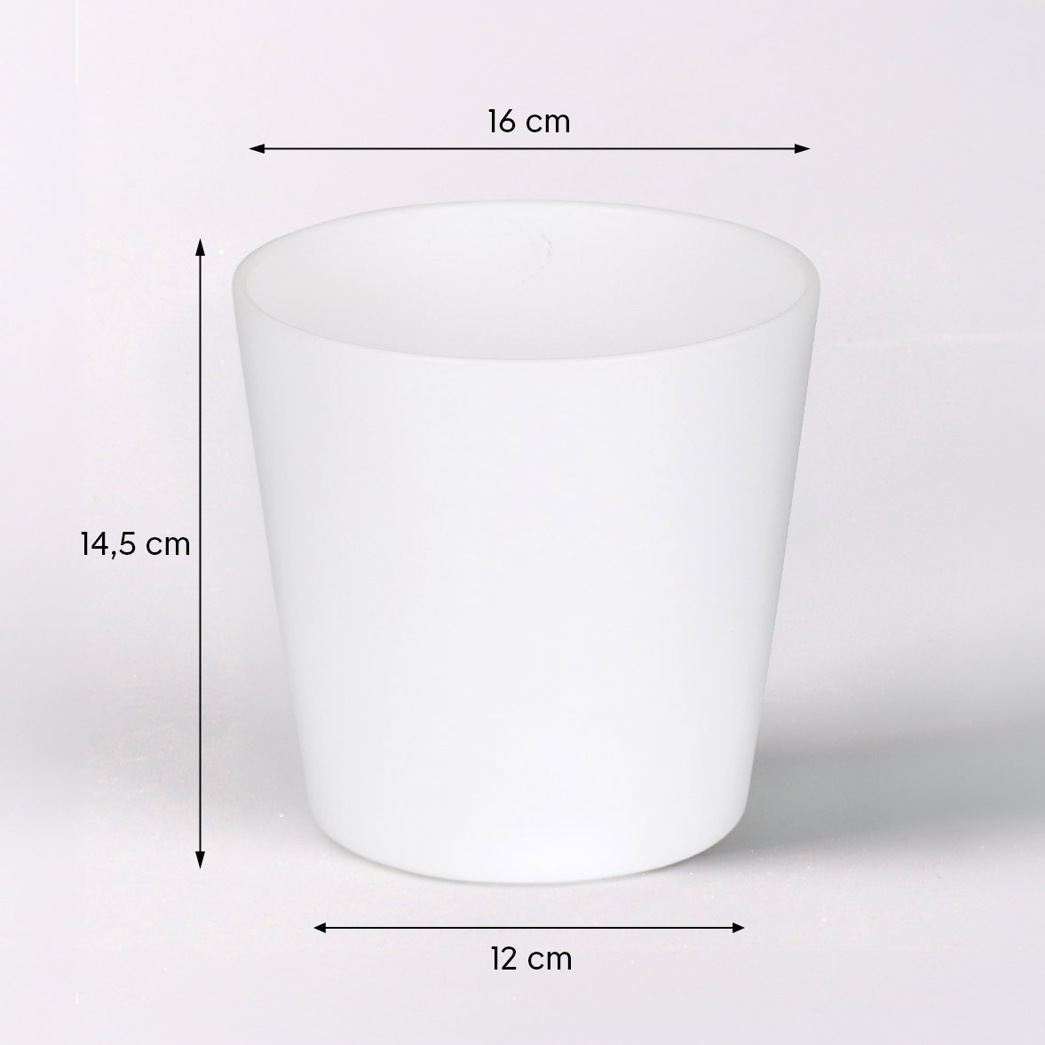 Übertopf 'Dallas Esprit', weiß matt, ca. Ø 16 x H 15 cm