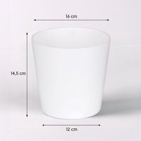 Übertopf 'Dallas Esprit', weiß matt, ca. Ø 16 x H 15 cm