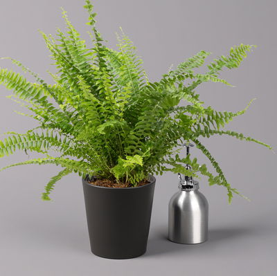 Schwertfarn 'Green Lady' in Keramiktopf Dallas anthrazit, Topf-Ø 12 cm, 3er-Set