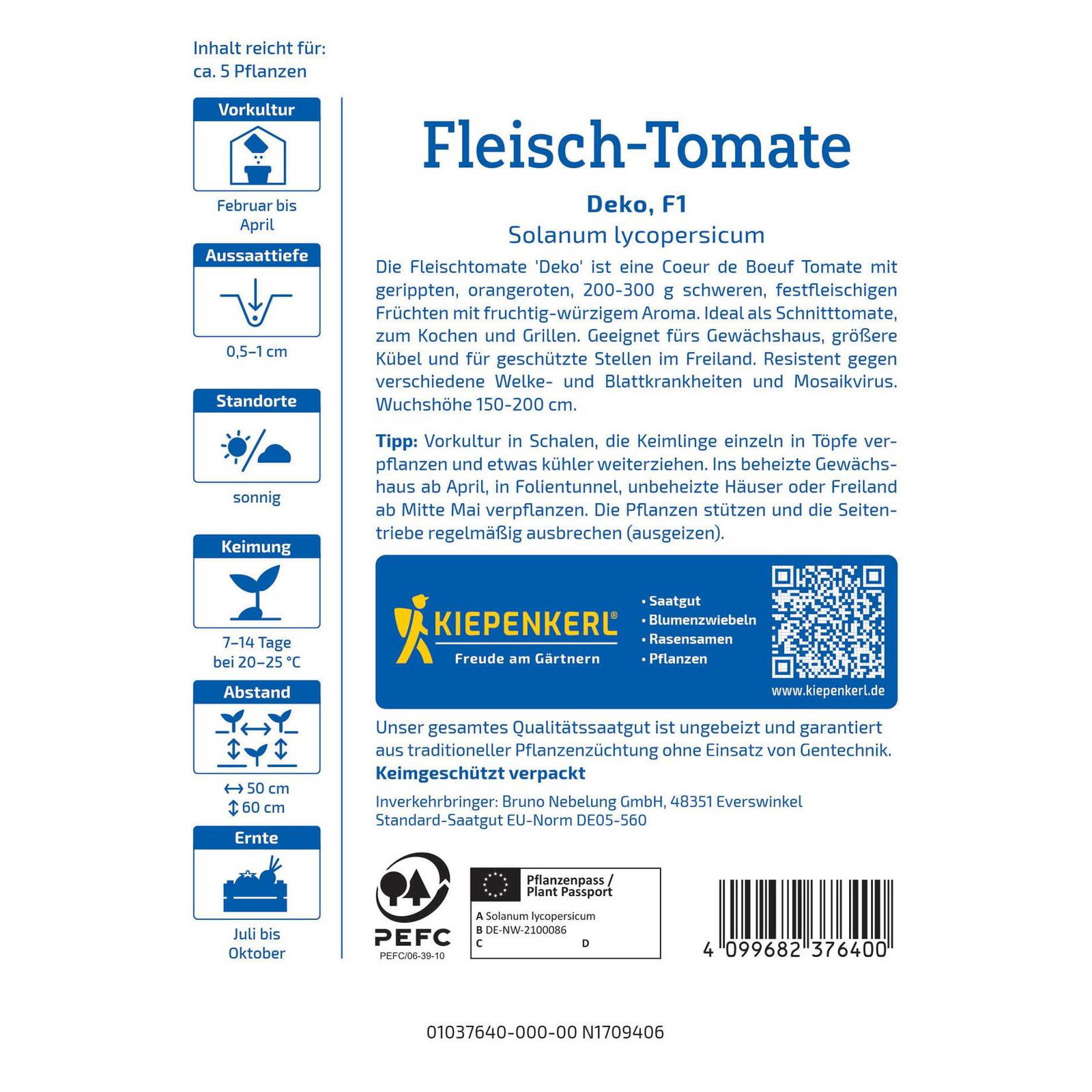 Gemüsesamen, Fleischtomate 'Deko'