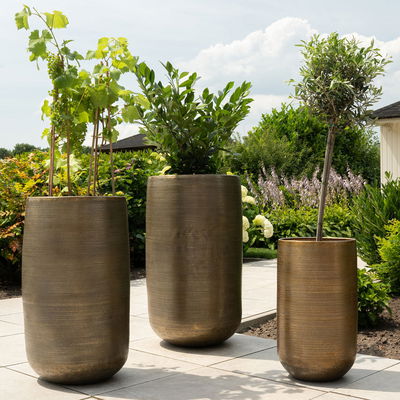 Kölle Pflanzgefäß 'Rowen', gold, ca. Ø 47 x H 82 cm