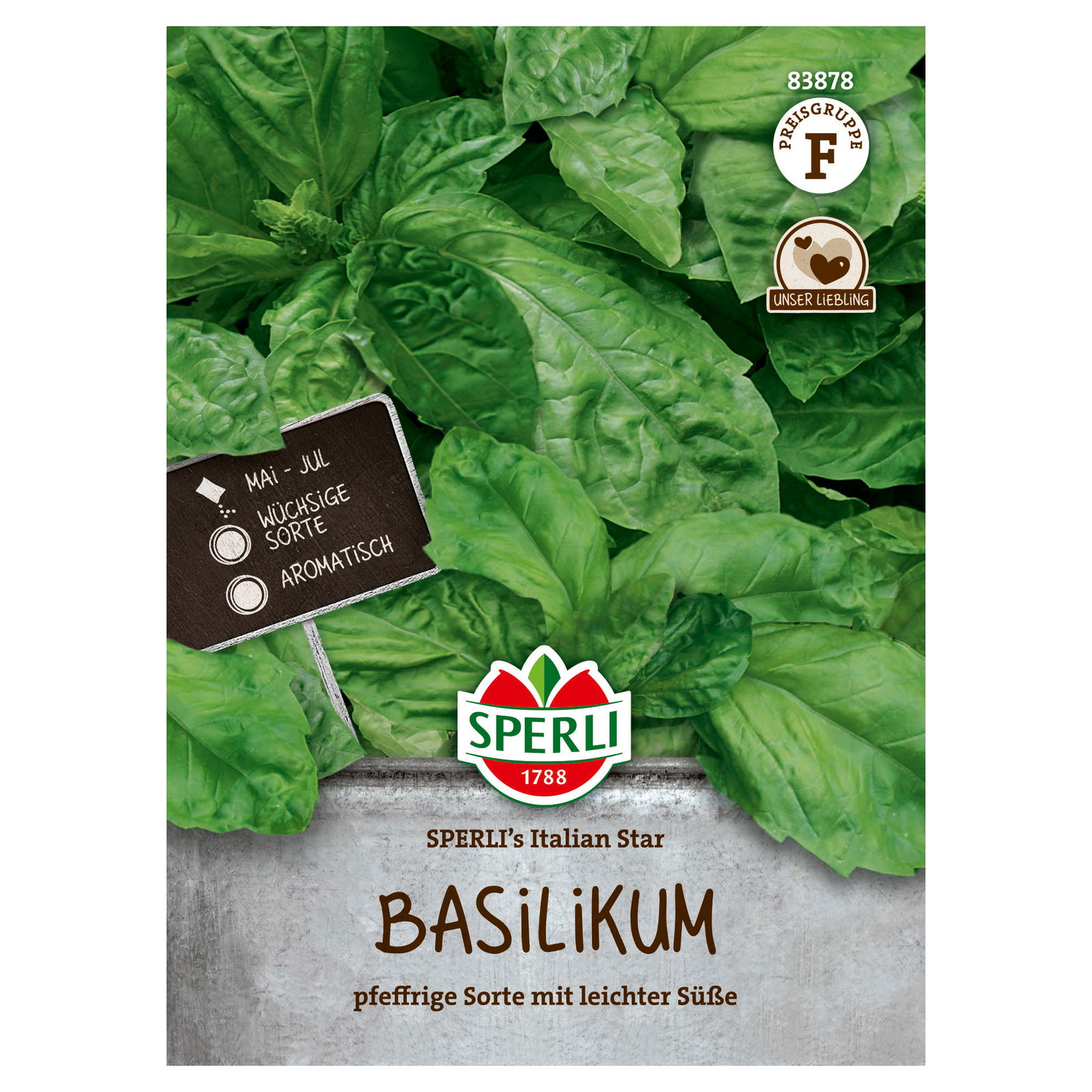 Sperli Saatgut Basilikum 'Sperli’s Italian Star', grün