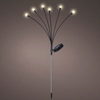 Solar-Stabbeleuchtung, schwarz,  6 Leuchtmittel, Höhe 70 cm