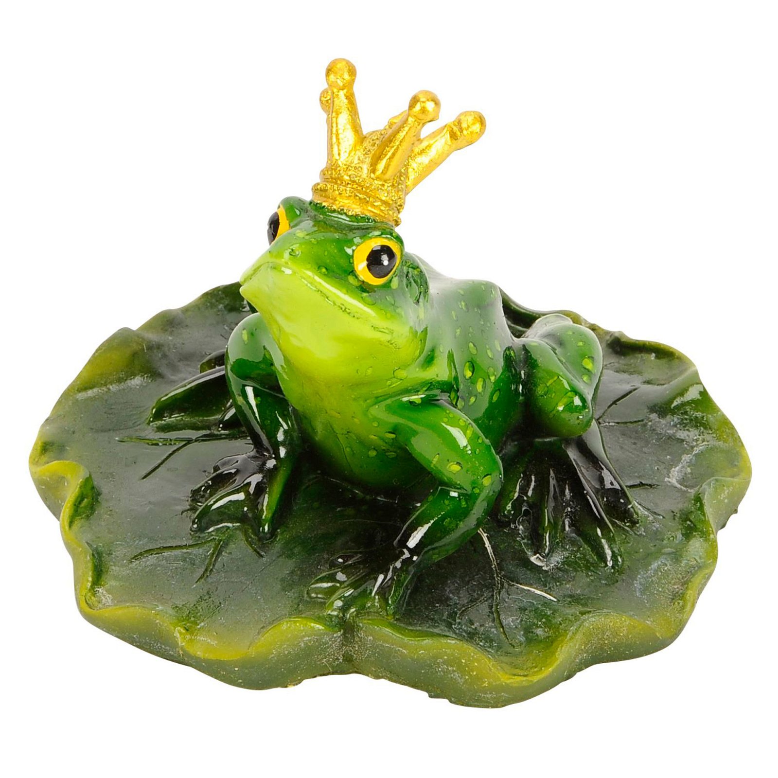 Froschkönig auf Blatt, schwimmend, grün, Ø 13,5 x H 10 cm