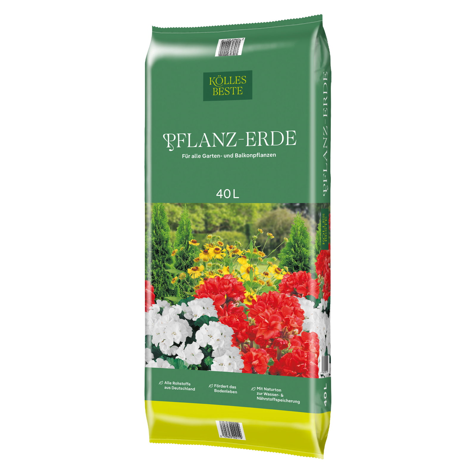 Kölles Beste Pflanzerde, torfreduziert, 60 Sack à 40 l, gesamt 2400 Liter