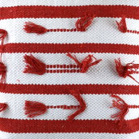 Kissen mit Füllung, rot-weiß, ca. 45 x 45 cm