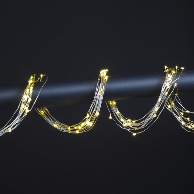 Kölle LED Regen 180 Lichter, Silberdraht, klassisch warm